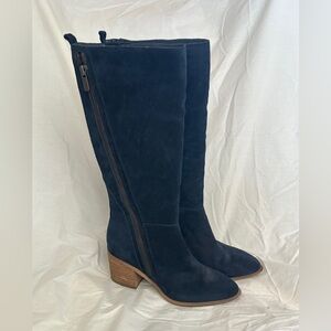 Carlos Santana Dark Blur Suede Block Heel Boots